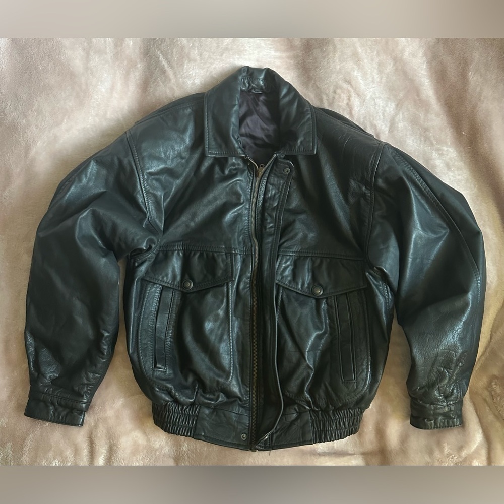 Paris-Dakar Jacket, men’s 48 Long sleeve Full zipper Bomber Leather